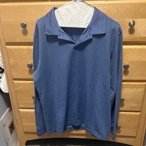 Men’s Lululemon Blue Long Sleeve Polo Shirt size large